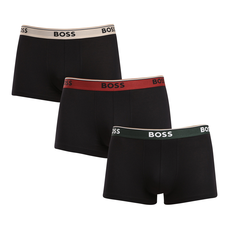 3PACK pánské boxerky BOSS černé (50517827 968) L, trenky / trenýrky