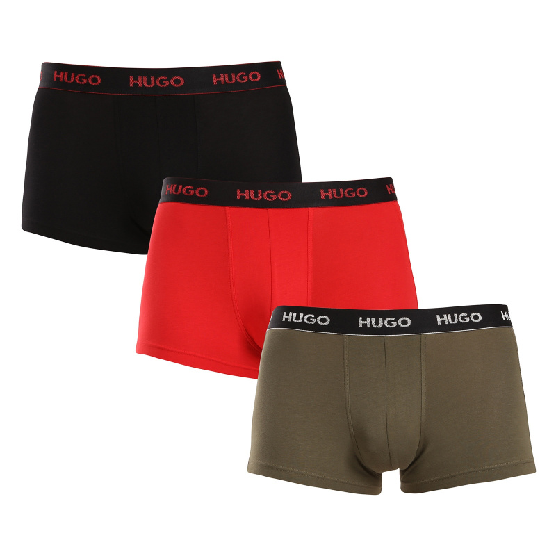 3PACK pánské boxerky HUGO vícebarevné (50517878 985) S, trenky / trenýrky