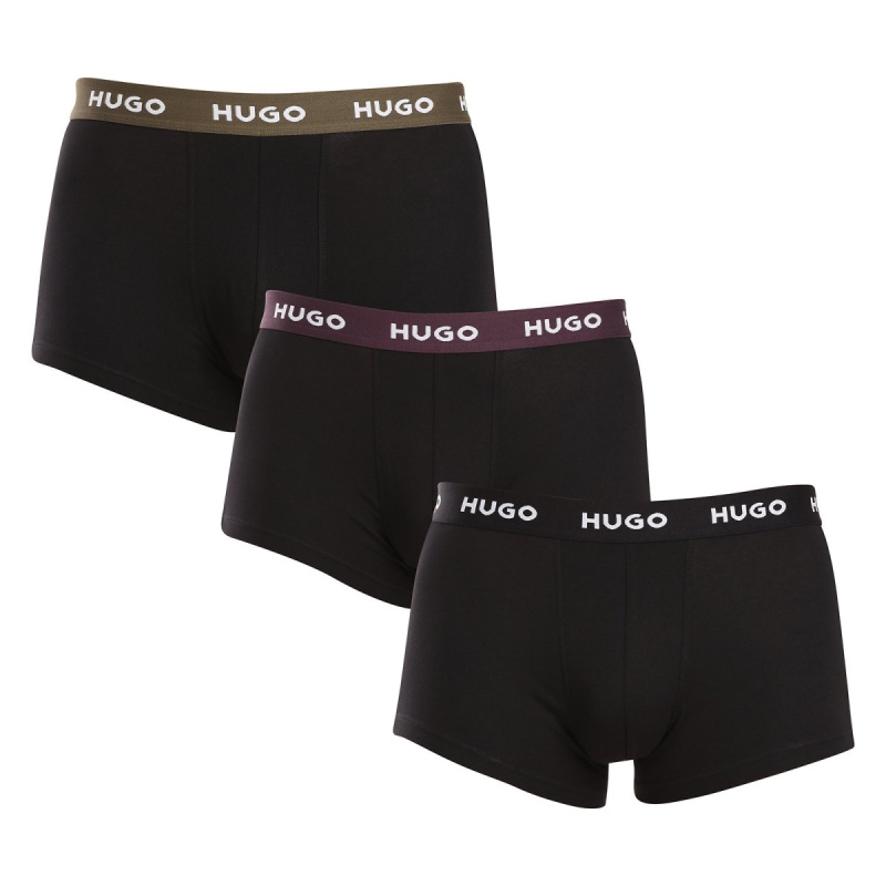 3PACK pánské boxerky HUGO černé (50517878 988) L, trenky / trenýrky
