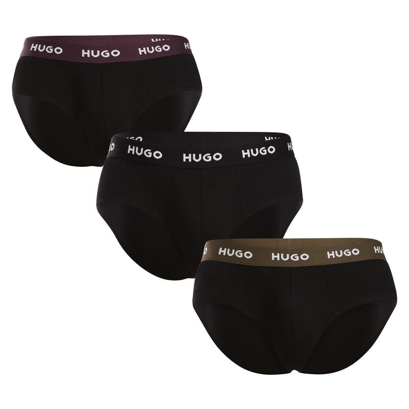 3PACK pánské slipy HUGO černé (50517879 989) M