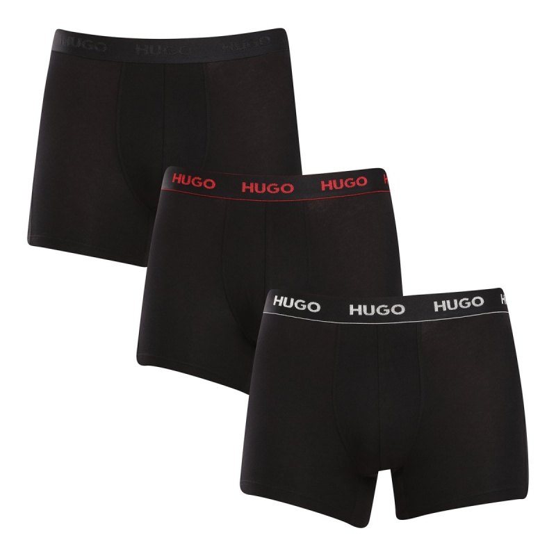 3PACK pánské boxerky HUGO černé (50517886 991) L, trenky / trenýrky