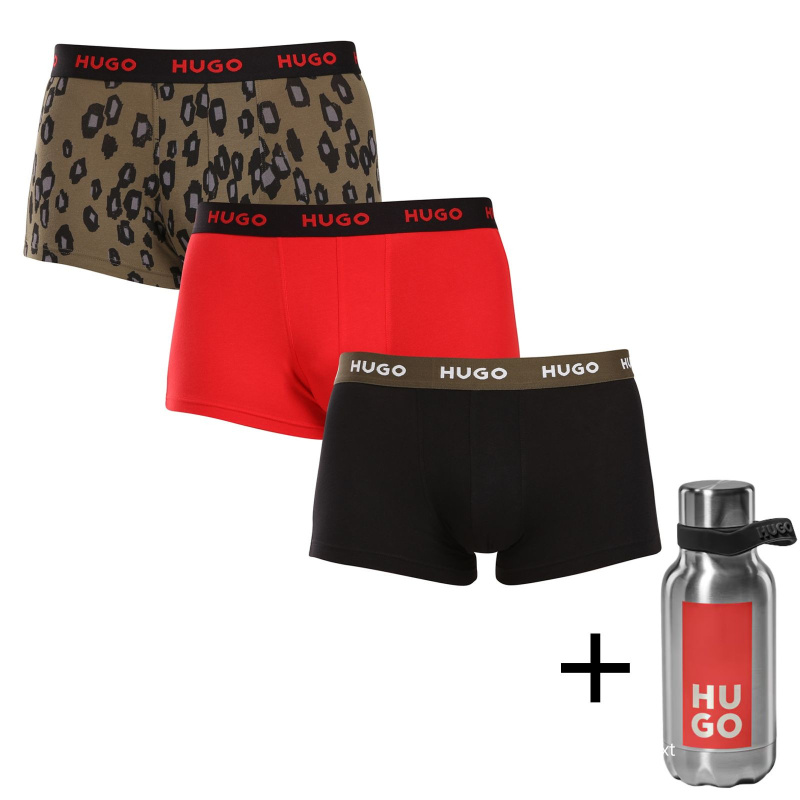 3PACK pánské boxerky HUGO vícebarevné (50517894 981) XL, trenky / trenýrky
