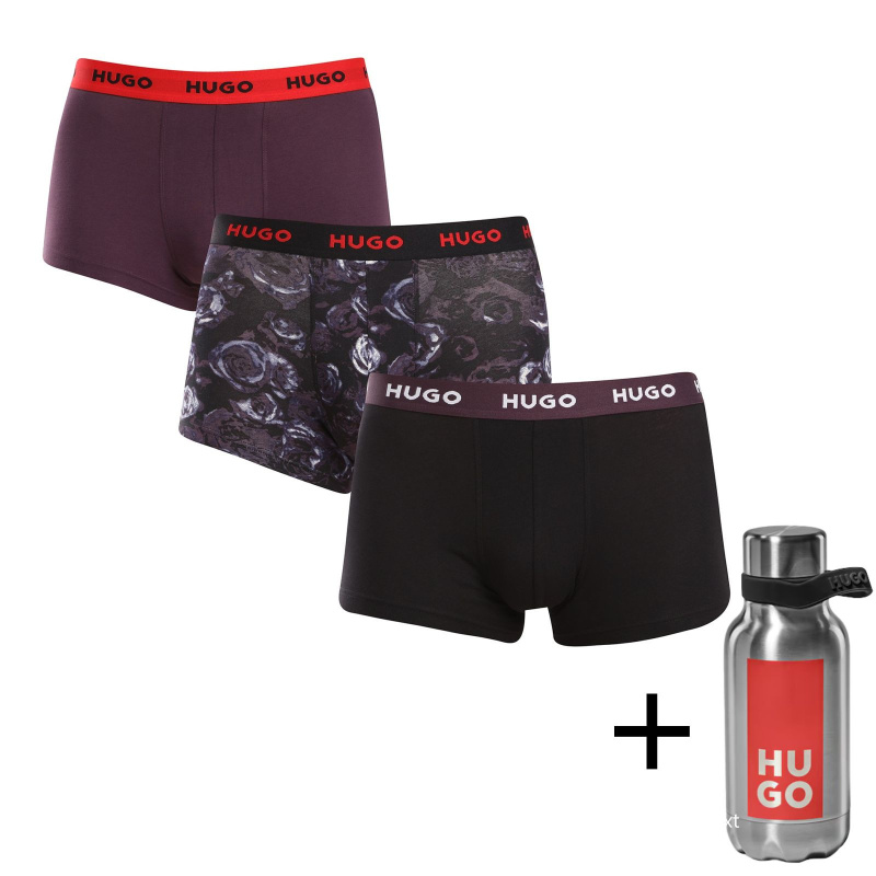 3PACK pánské boxerky HUGO vícebarevné (50517894 982) XXL, trenky / trenýrky