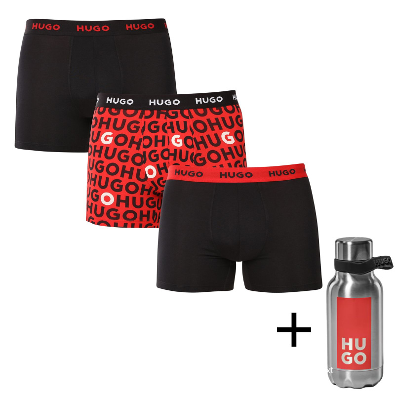 3PACK pánské boxerky HUGO vícebarevné (50532559 982) M, trenky / trenýrky