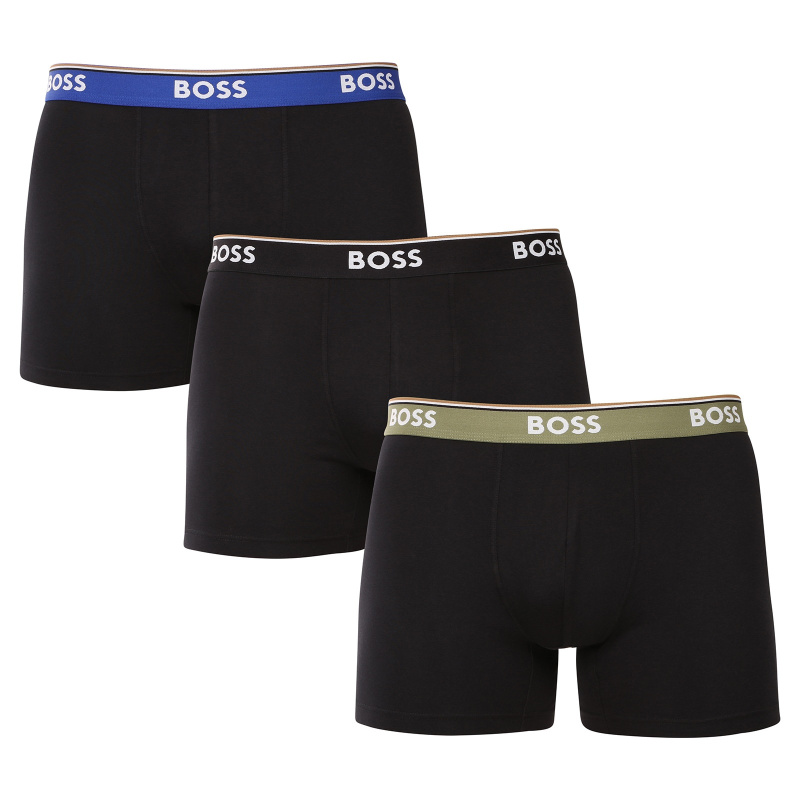 3PACK pánské boxerky BOSS černé (50531691 965) M, trenky / trenýrky