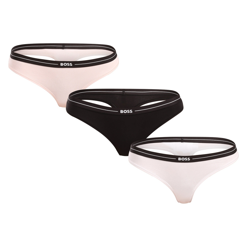 3PACK dámská tanga BOSS vícebarevné (50510030 962) M
