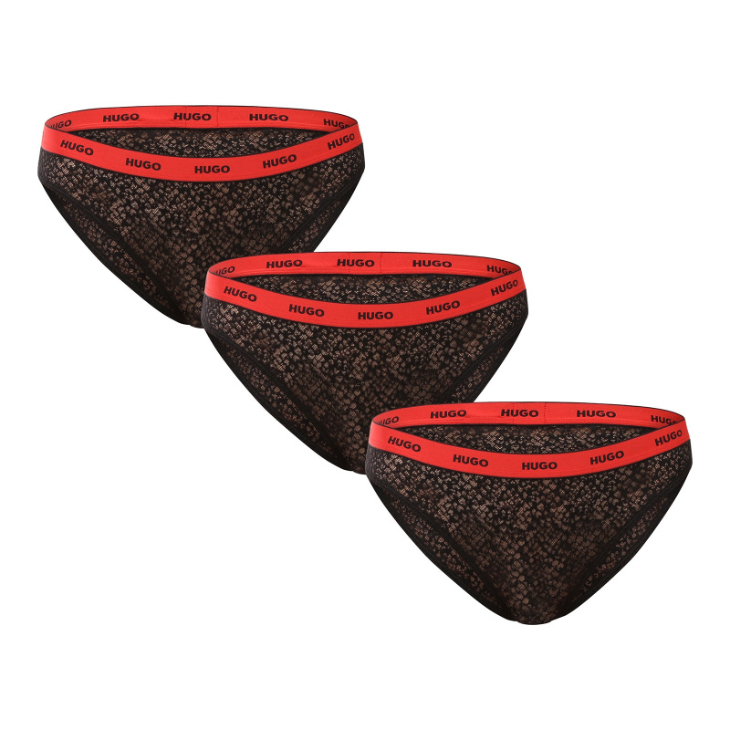 3PACK dámské kalhotky HUGO černé (50535254 002) M