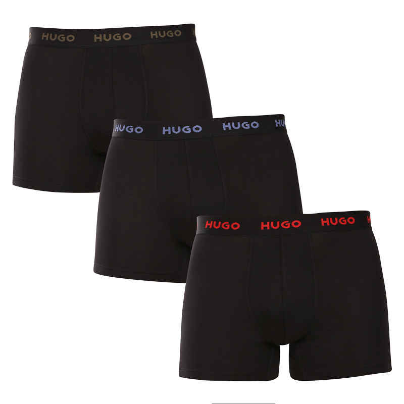 3PACK pánské boxerky HUGO černé (50532613 972) XL, trenky / trenýrky