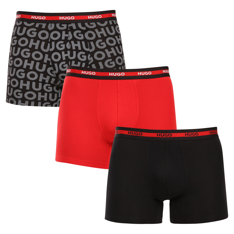 3PACK pánské boxerky HUGO vícebarevné (50545674 979) M, trenky / trenýrky