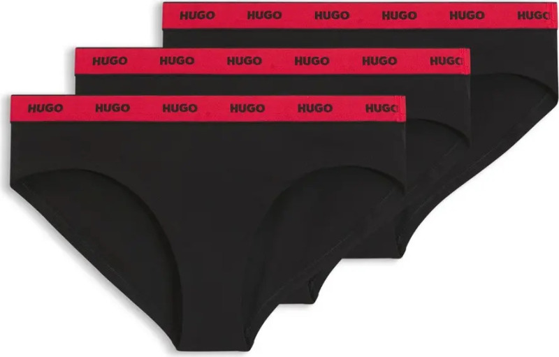3PACK dámské kalhotky HUGO černé S