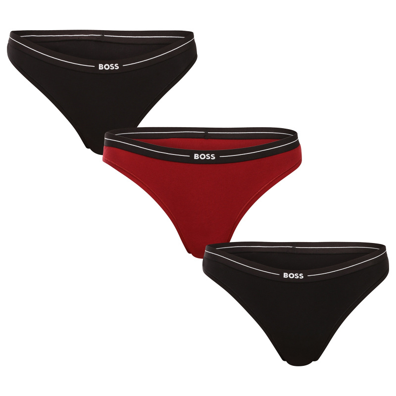 3PACK dámská tanga BOSS vícebarevné (50510030 966) S
