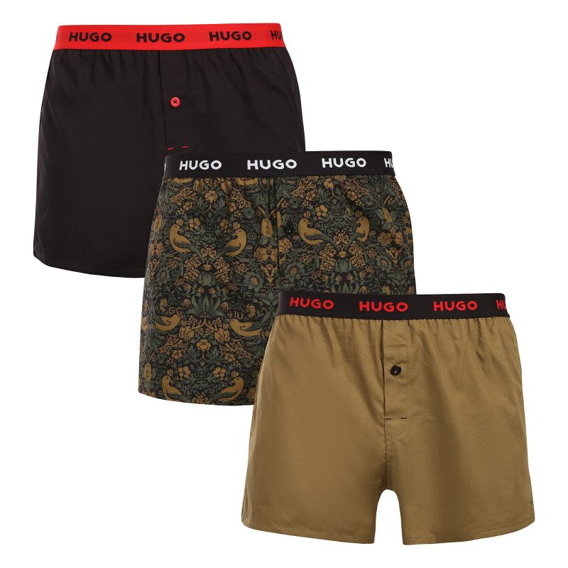 3PACK pánské trenky HUGO vícebarevné (50532565 966) L, trenýrky
