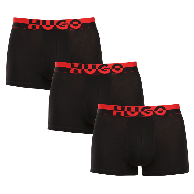 3PACK pánské boxerky HUGO černé (50545667 001) S, trenky / trenýrky
