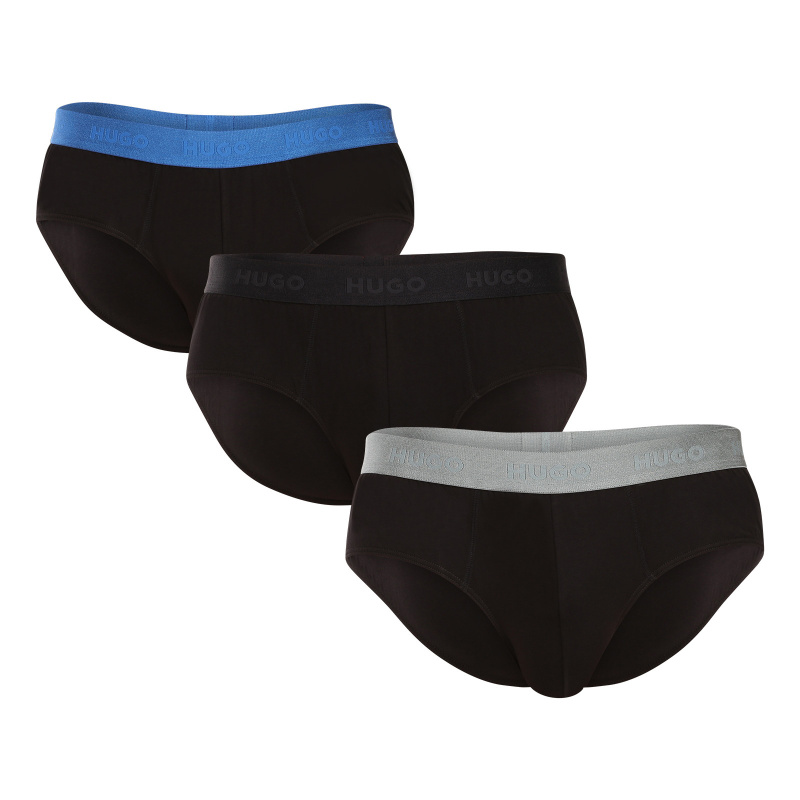 3PACK pánské slipy HUGO černé (50532570 008) XL