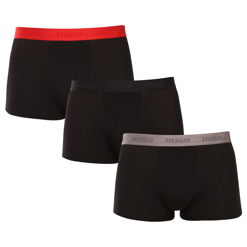3PACK pánské boxerky HUGO černé (50532611 009) L, trenky / trenýrky