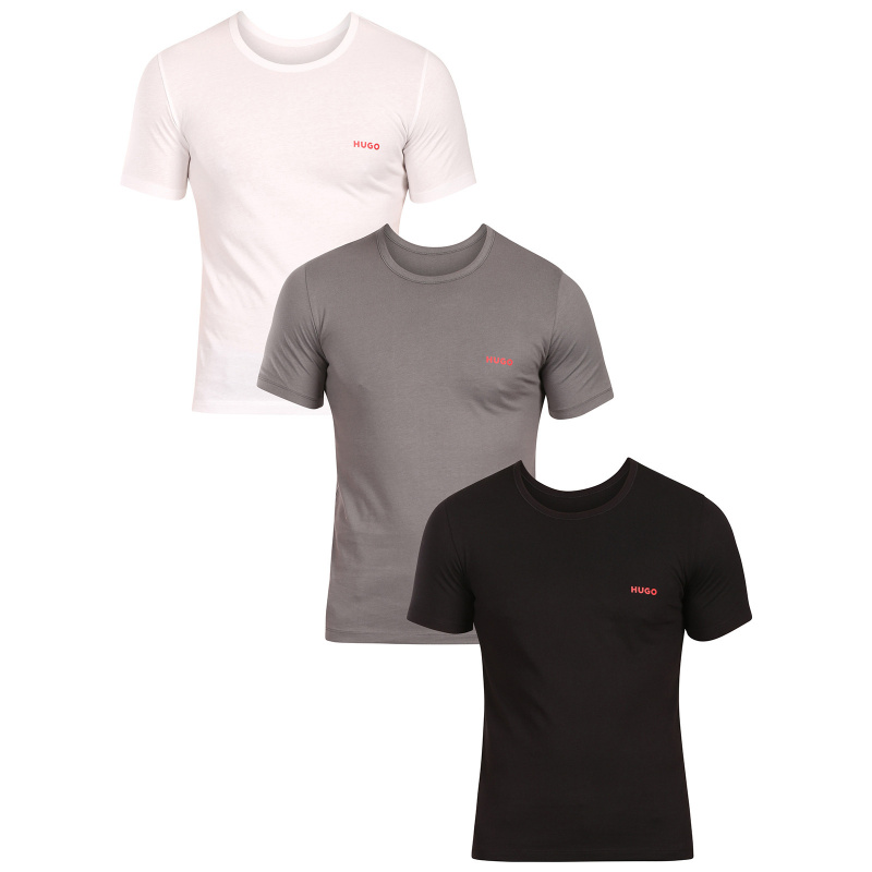 3PACK pánské tričko HUGO vícebarevné (50532811 966) XXL