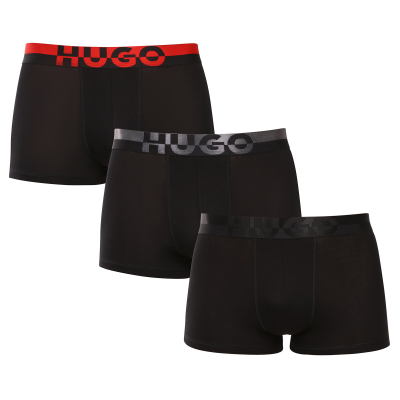 3PACK pánské boxerky HUGO černé (50545667 002) XXL, trenky / trenýrky