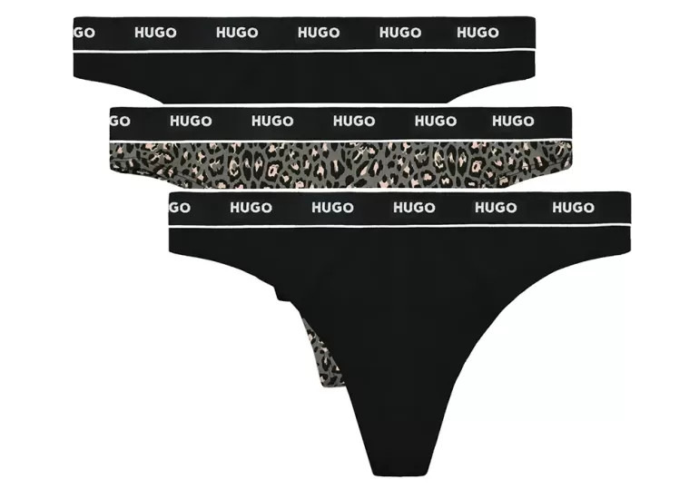 3PACK dámská tanga HUGO vícebarevná M