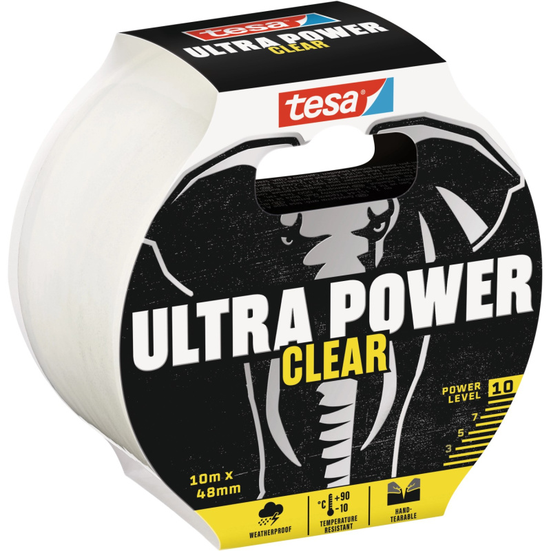 tesa Opravná páska Ultra Power CLEAR, průhledná, 10 m x 48 mm