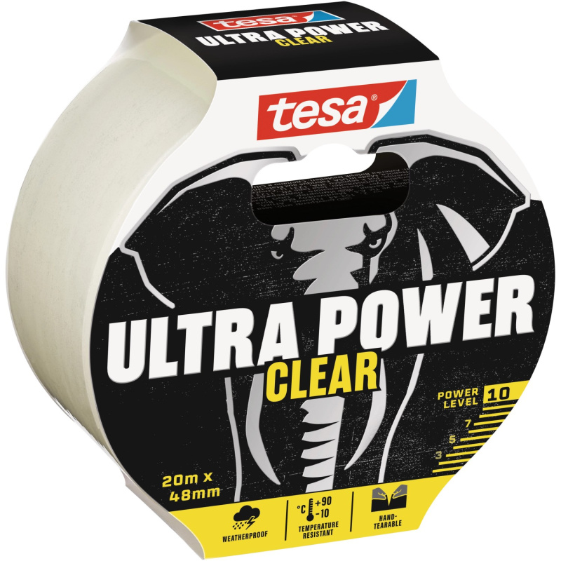 tesa Opravná páska Ultra Power CLEAR, průhledná, 20 m x 48 mm