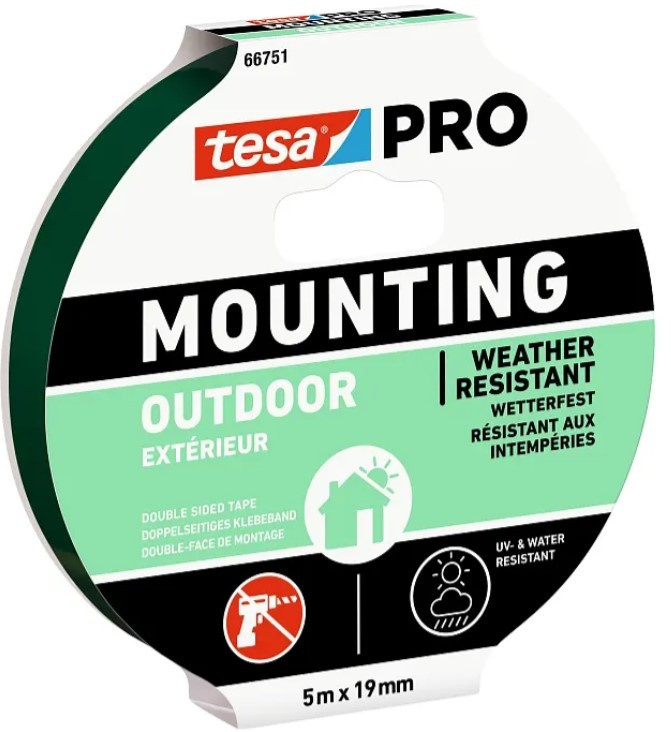 Montážní páska Tesa PRO - oboustranná, venkovní, 19 mm x 5 m