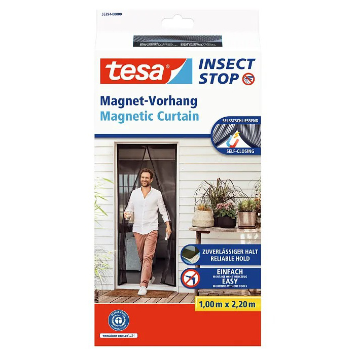 tesa Magnetická síť do dveří Insect Stop antracitová 1 x 2,2 m
