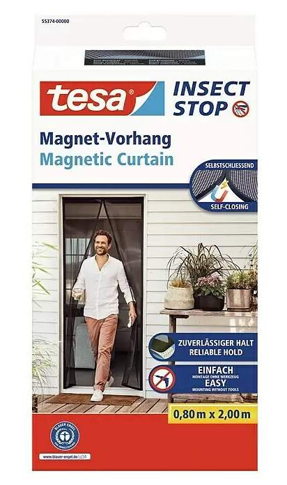 Tesa® Insect Stop Magnetická síť proti hmyzu do dveří – antracitová 0,8 × 2,0 m