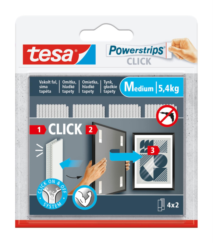 Tesa® Powerstrips CLICK Medium - proužky - 4 x 2 ks