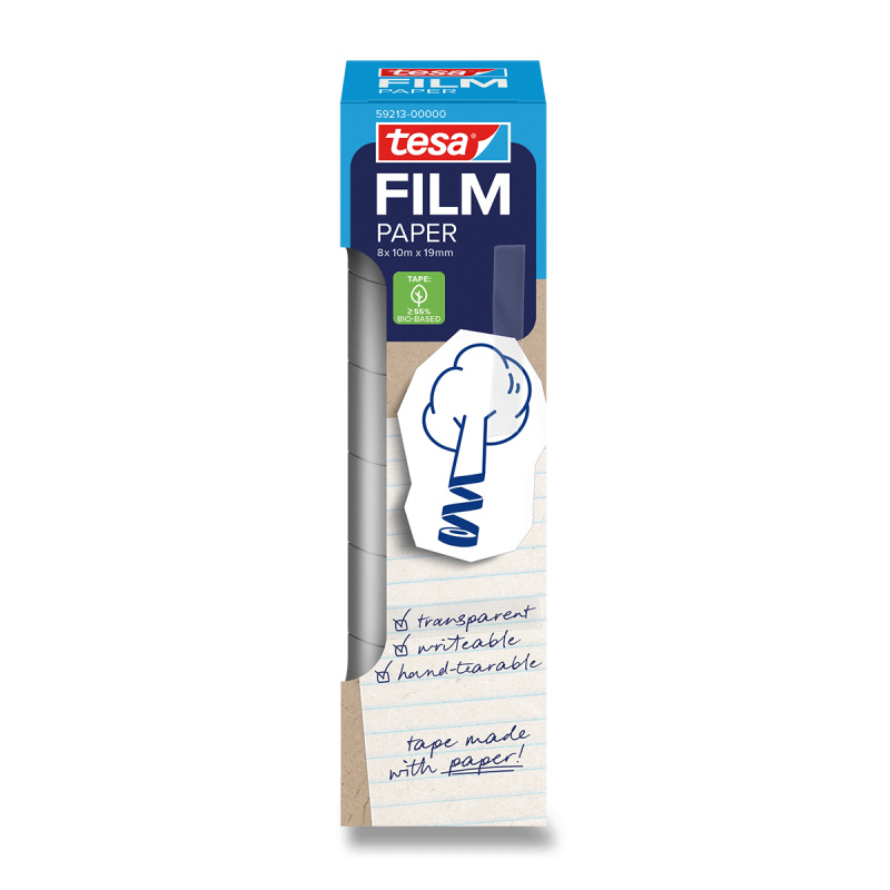 Tesafilm® Paper - transparentní papírová lepicí páska - 19 mm x 10 m, 8 ks