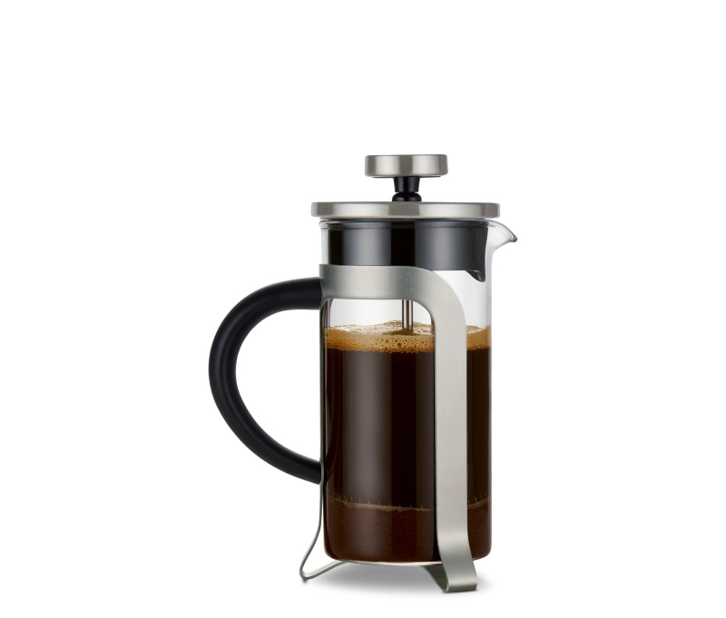 Konvička french press 300 ml, 2 šálky, stříbrná