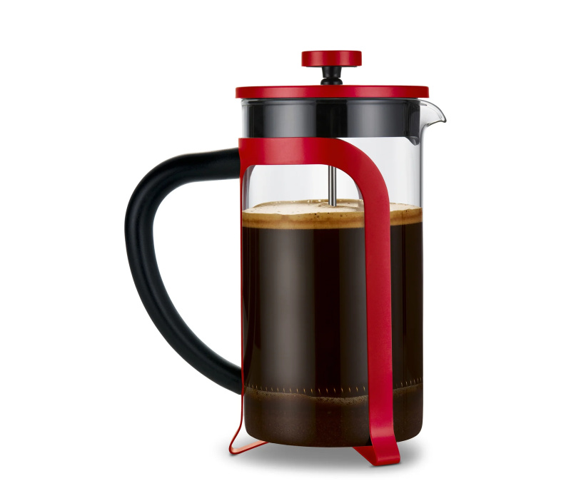 Konvička french press 800 ml, 6 šálků, červená