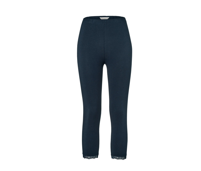 3/4 legíny s krajkovým lemem, modrá