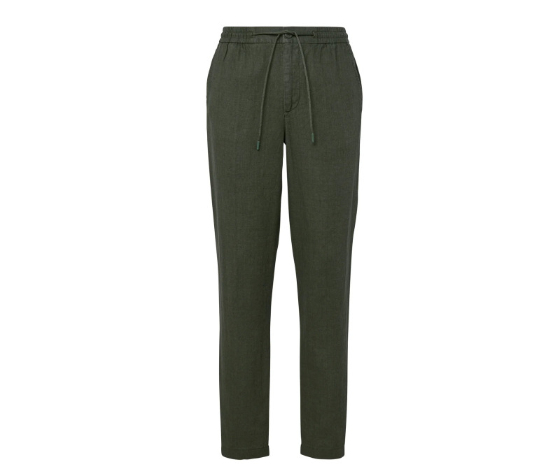 Lněné kalhoty chino, khaki