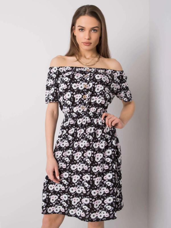 Šaty D73771M30244B černobílé L