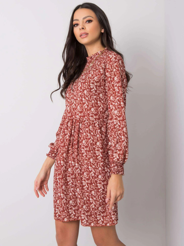 Šaty D50016F30263A tmavě oranžová L