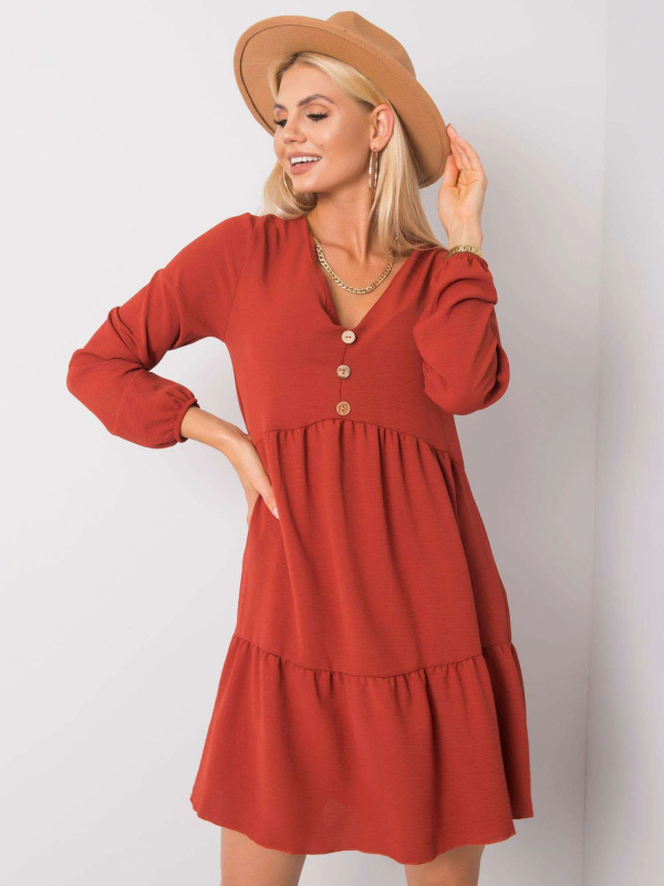 Šaty D50010F30264A tmavě oranžová S/M