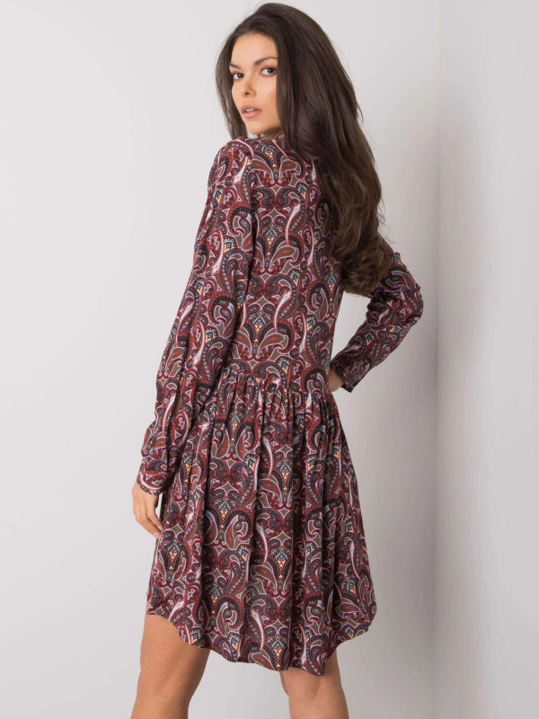 Šaty D73771M30227 tmavě hnědé XL