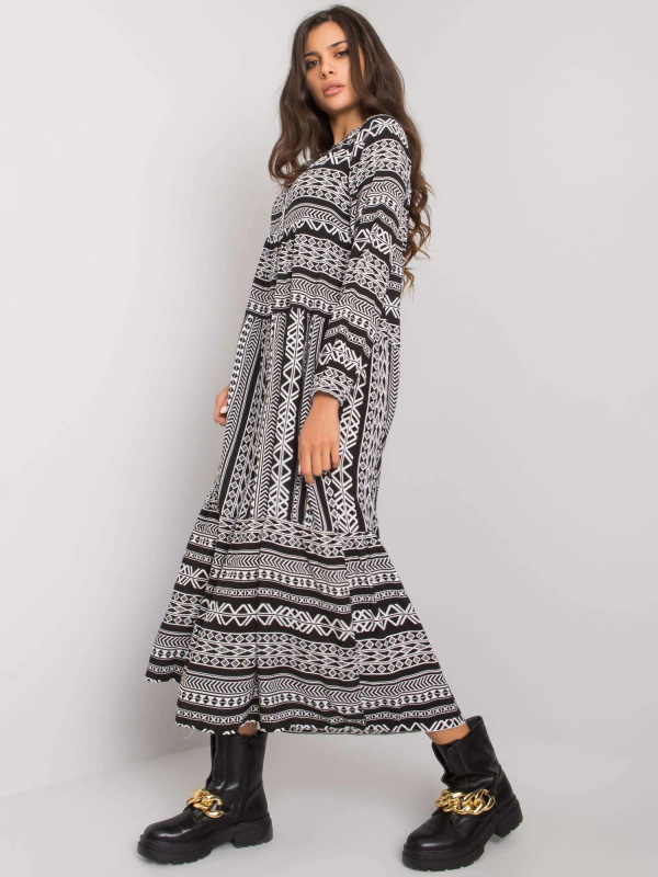 Šaty D73771M30225A3EN černobílé XS