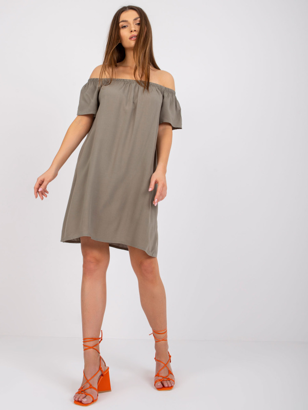 Dámské šaty-D73761M30145G-khaki XS