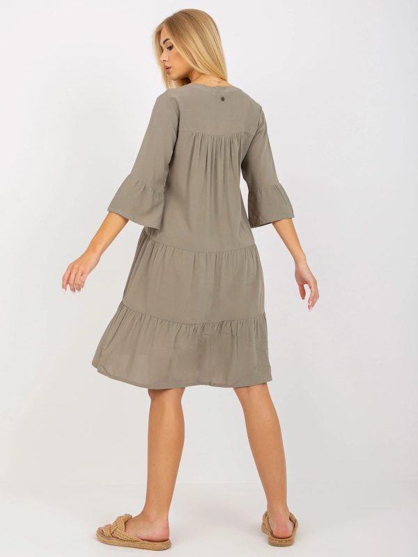 Šaty D73761M30214A5EN khaki barva M