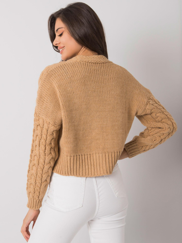 Dámský svetr D90031J90792A1 velbloudí barva L/XL