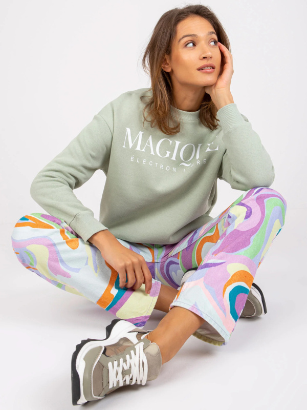 Mikina D10047O02417B pistácie XS