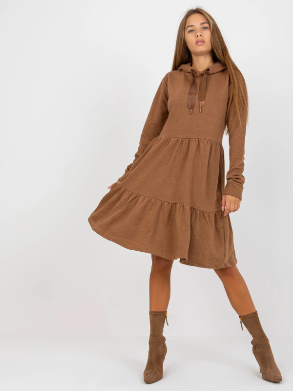 Šaty D10027C30287A6 hnědé XL