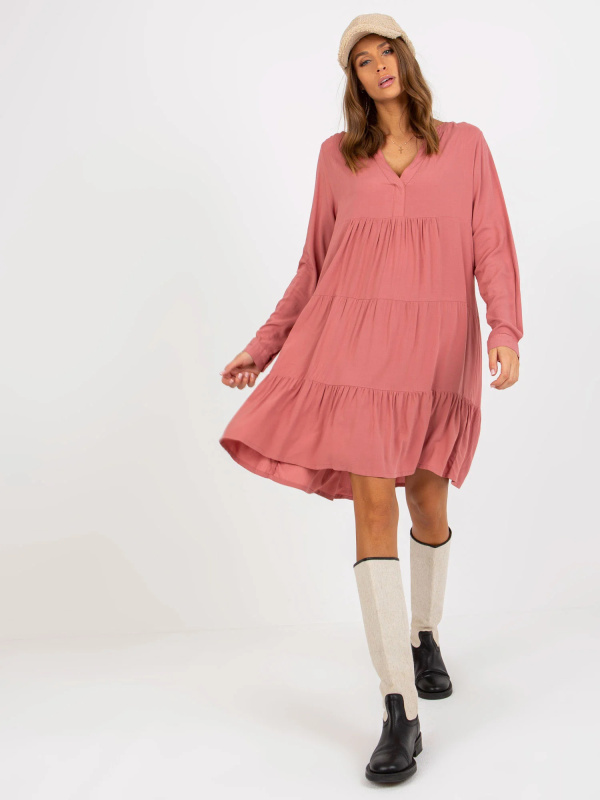 Šaty D73761M30361A tmavě růžové S