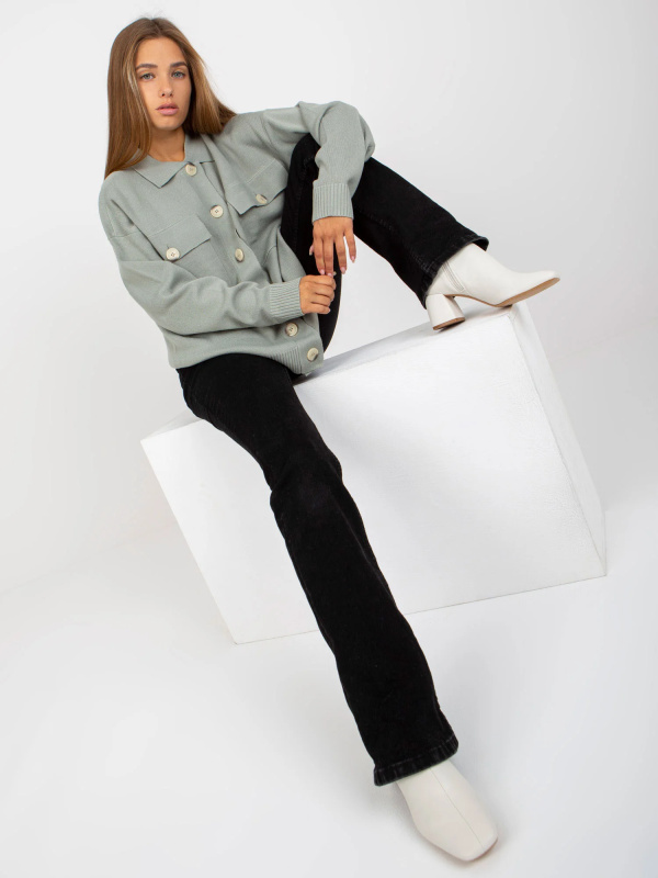 Dámský svetr D90039W90818A3 světle zelený S