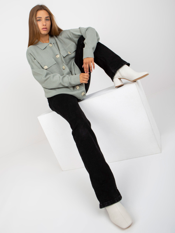 Dámský svetr D90039W90818A3 světle zelený S