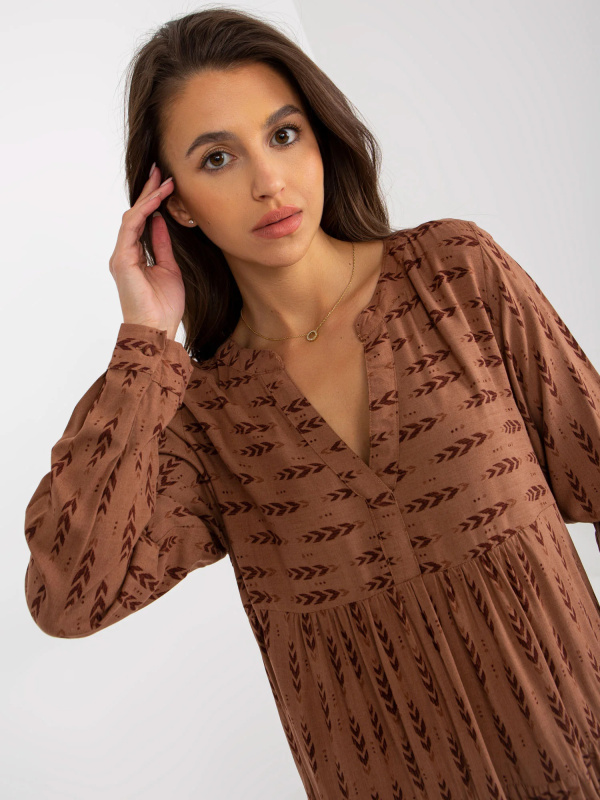 Šaty D73771M30361A4 hnědé M