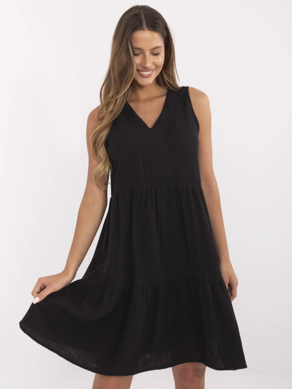 Mušelínové šaty D70032M30386A5 Sublevel Barva: Černá, Velikost: S/M