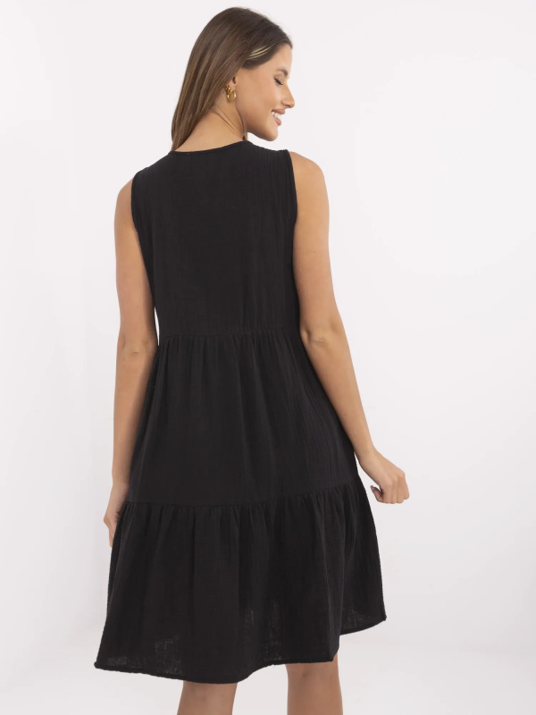 Mušelínové šaty D70032M30386A5 Sublevel Barva: Černá, Velikost: M/L