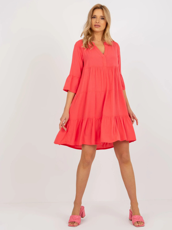 Šaty D73761M30214C korálová XL